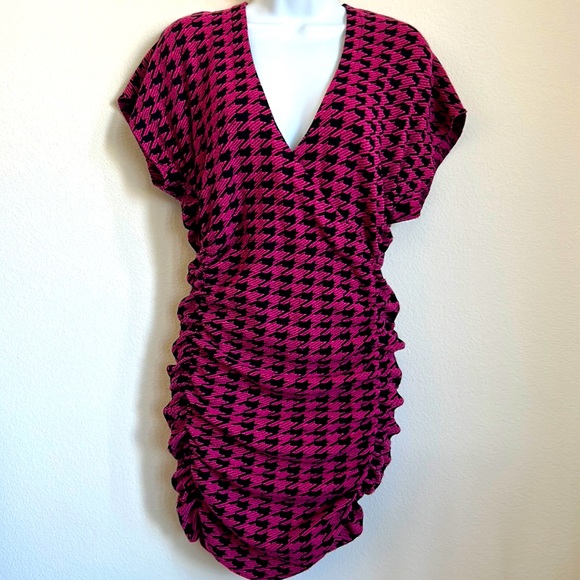 ZARA Ruched Houndstooth Sweater Dress - Picture 8 of 11